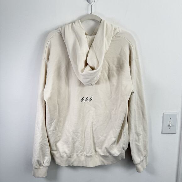 Seek Discomfort Cream Hoodie Swetashirt Lightening Bolt Mens Large - Picture 7 of 8